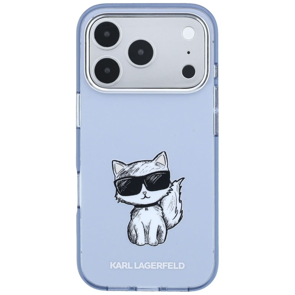 MagSafe maska za Apple iPhone 18 Pro / 17 Pro, Karl Lagerfeld, IML Choupette Body Sketch Print, Plava