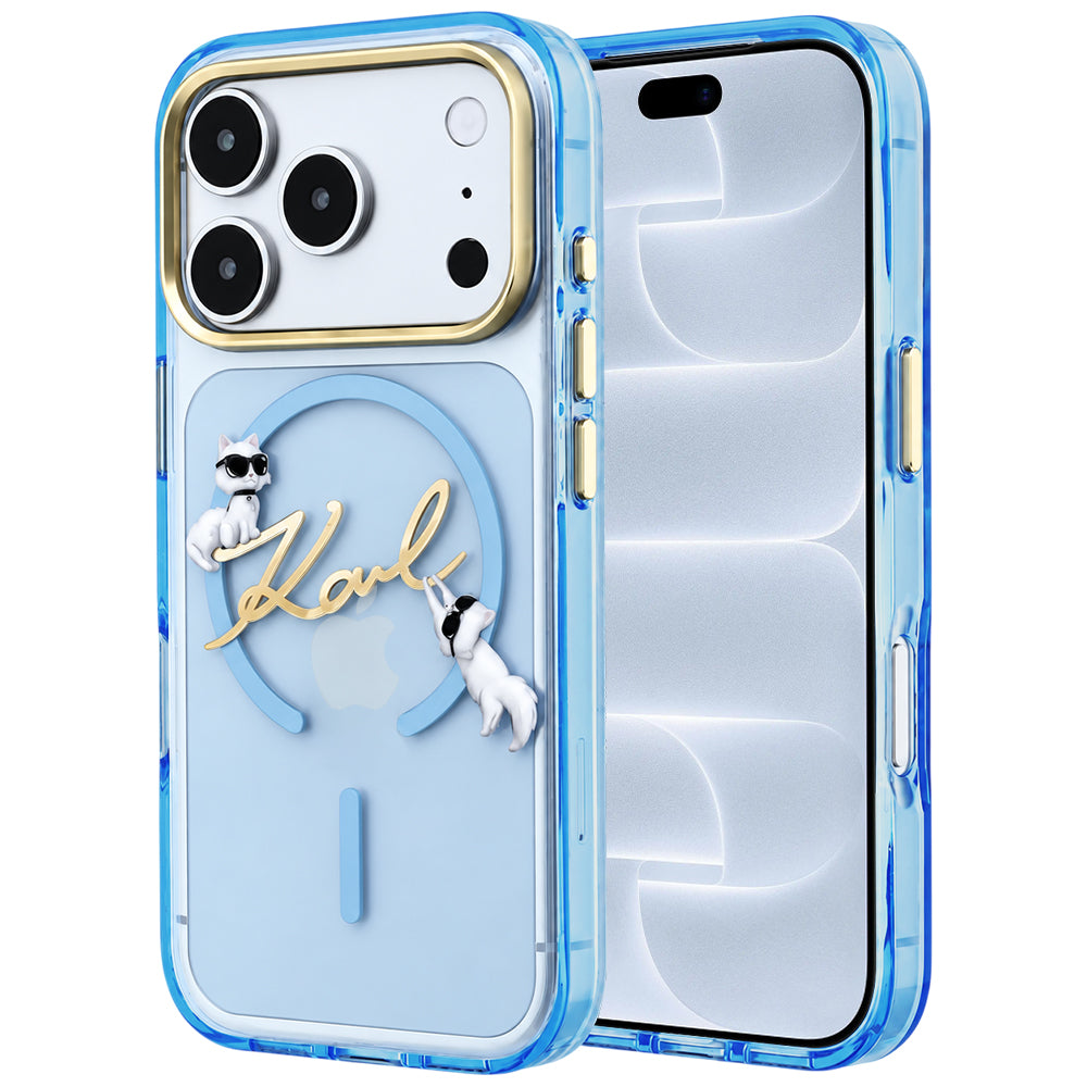 MagSafe maska za Apple iPhone 18 Pro / 17 Pro, Karl Lagerfeld, IML Karl Script Logo, Plava