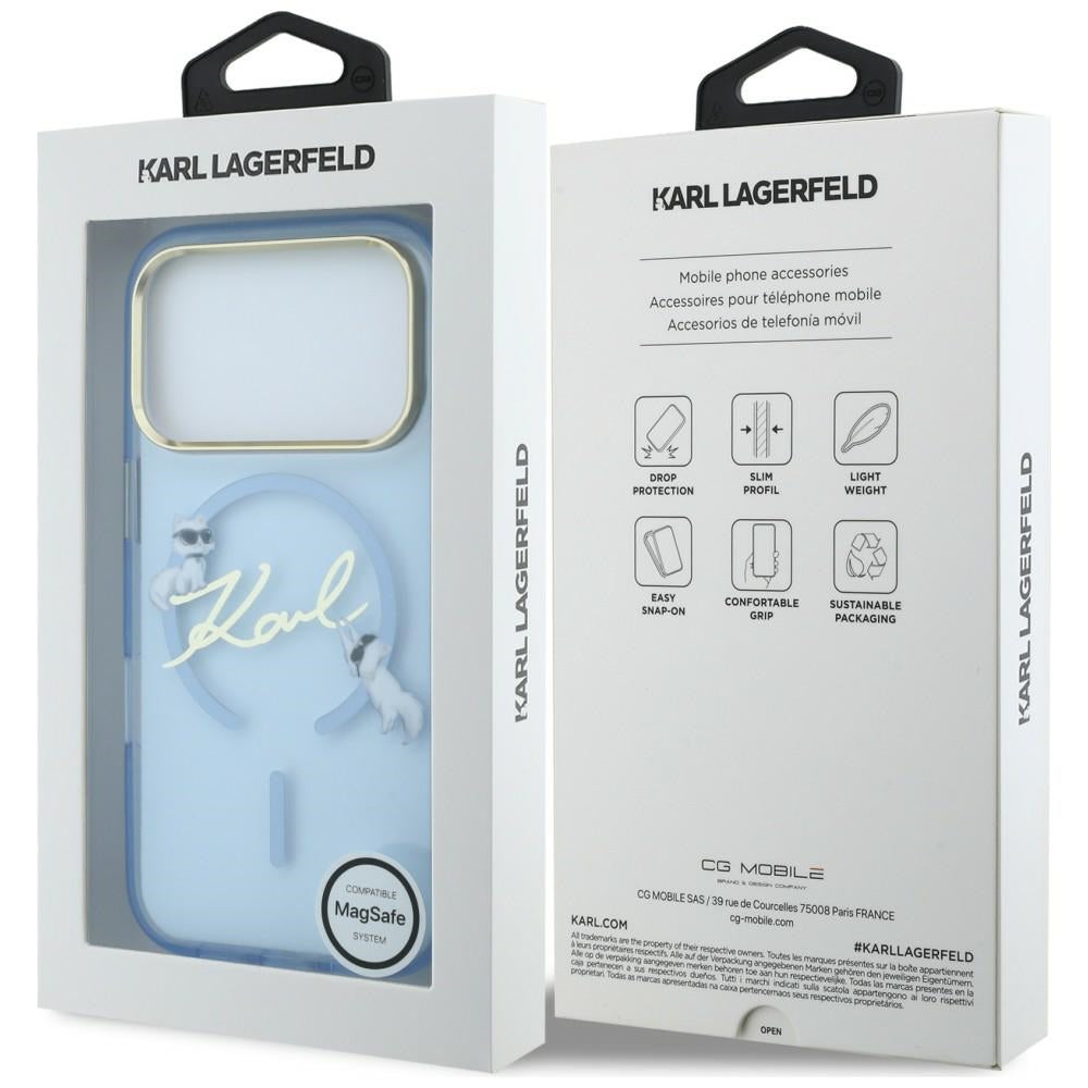 MagSafe maska za Apple iPhone 18 Pro / 17 Pro, Karl Lagerfeld, IML Karl Script Logo, Plava