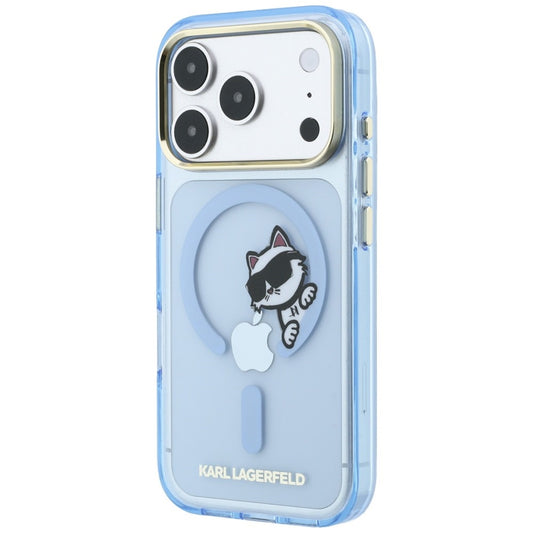 MagSafe maska za Apple iPhone 18 Pro / 17 Pro, Karl Lagerfeld, IML Peekaboo Print i Metal Frame, Plava