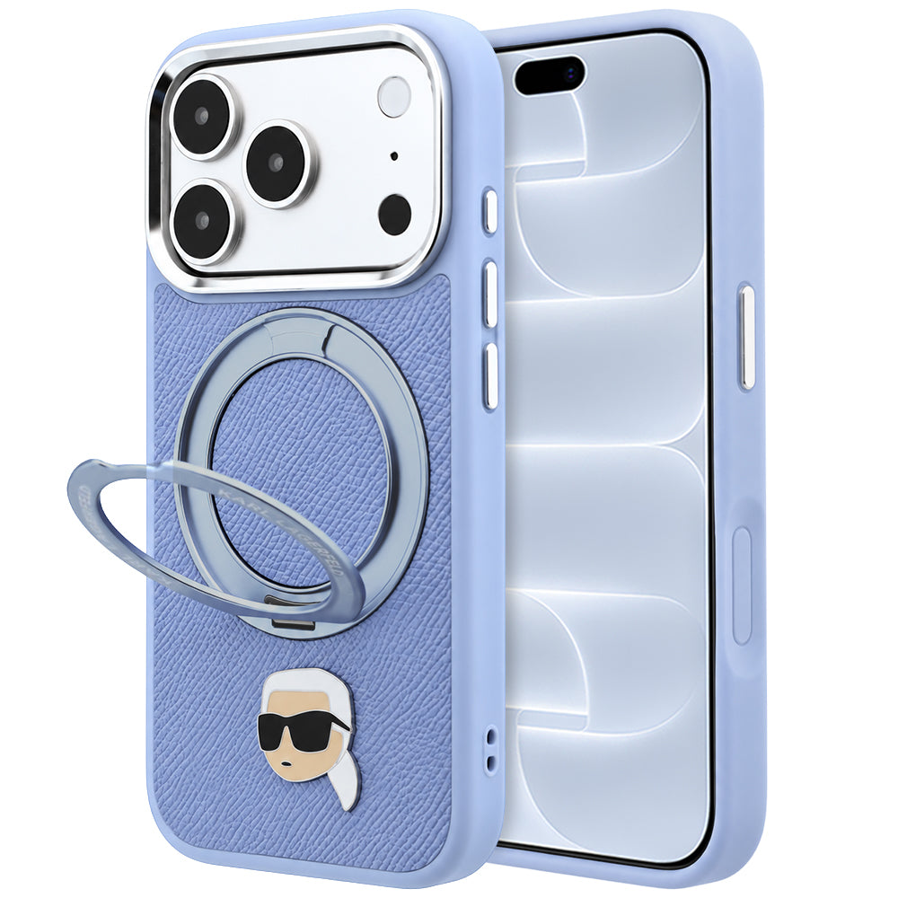MagSafe maska za Apple iPhone 18 Pro / 17 Pro, Karl Lagerfeld, Ring Stand 360 Karl Pin, Plava