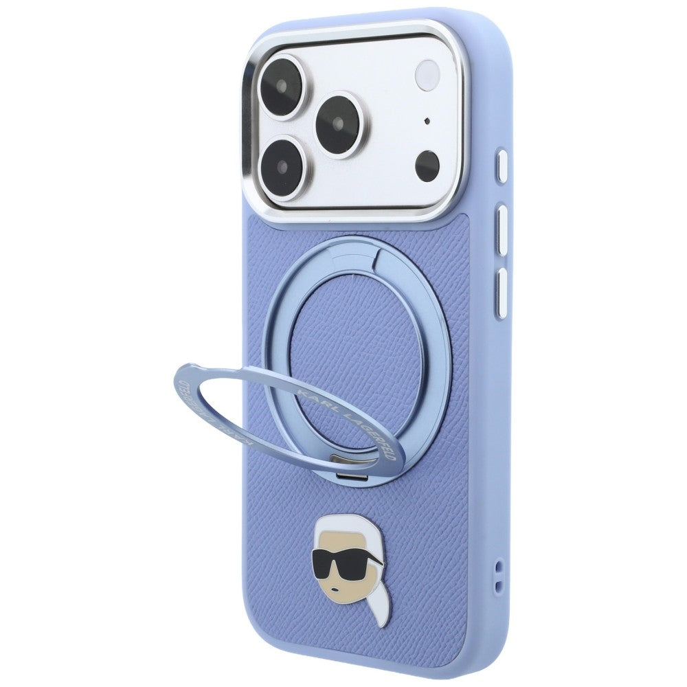 MagSafe maska za Apple iPhone 18 Pro / 17 Pro, Karl Lagerfeld, Ring Stand 360 Karl Pin, Plava