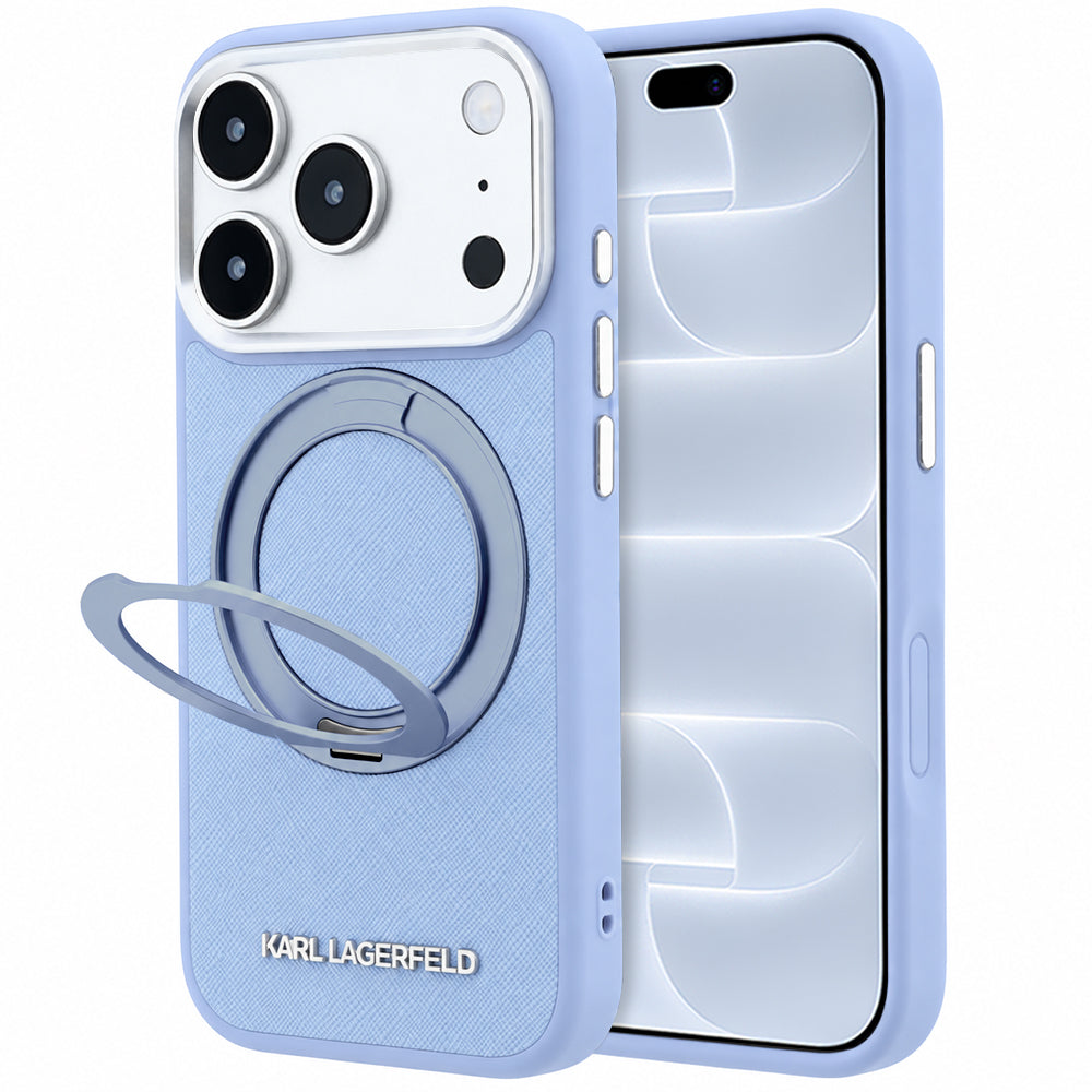 MagSafe futrola za Apple iPhone 18 Pro / 17 Pro, Karl Lagerfeld, Ring Stand 360 Saffiano, Plava