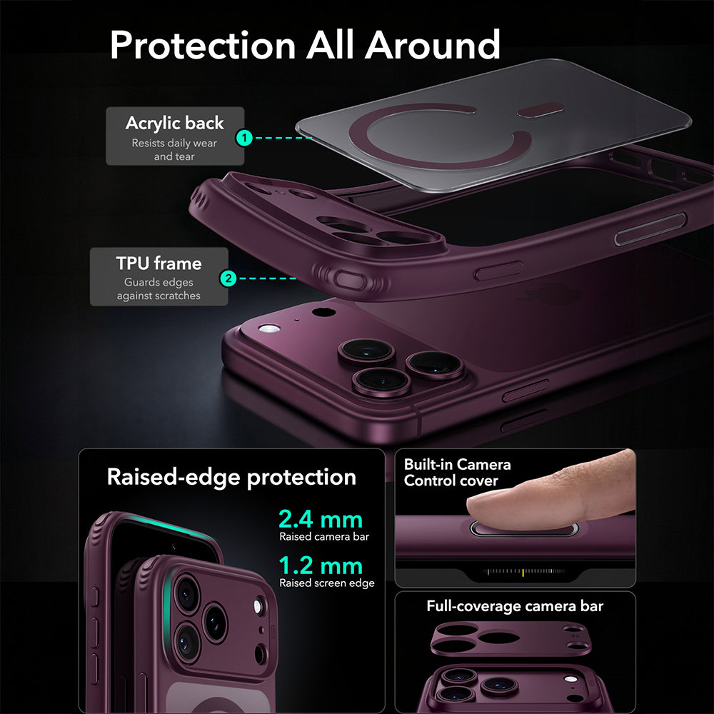 MagSafe futrola za Apple iPhone 18 Pro, ESR, Classic Hybrid, Tamno Satenasta Vinska