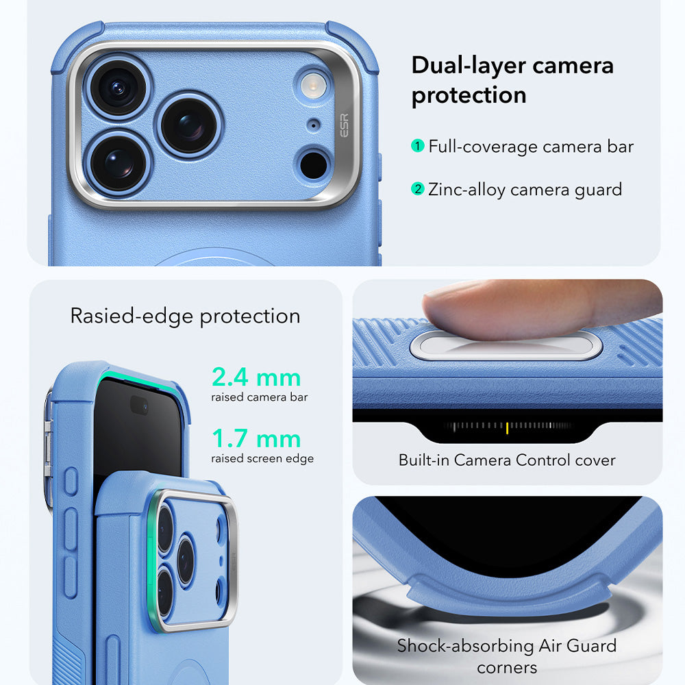 MagSafe futrola za Apple iPhone 18 Pro Max / 17 Pro Max, ESR, Cyber Armor Kickstand, Plava