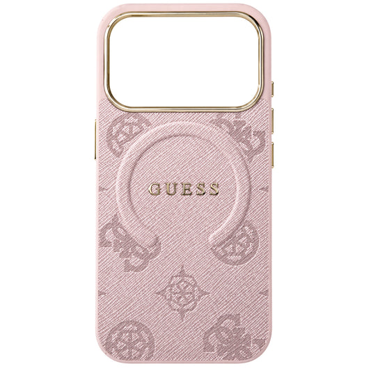 MagSafe maska za Apple iPhone 18 Pro Max / 17 Pro Max, Guess, 4G Embossed Ring Classic Logo, Roza