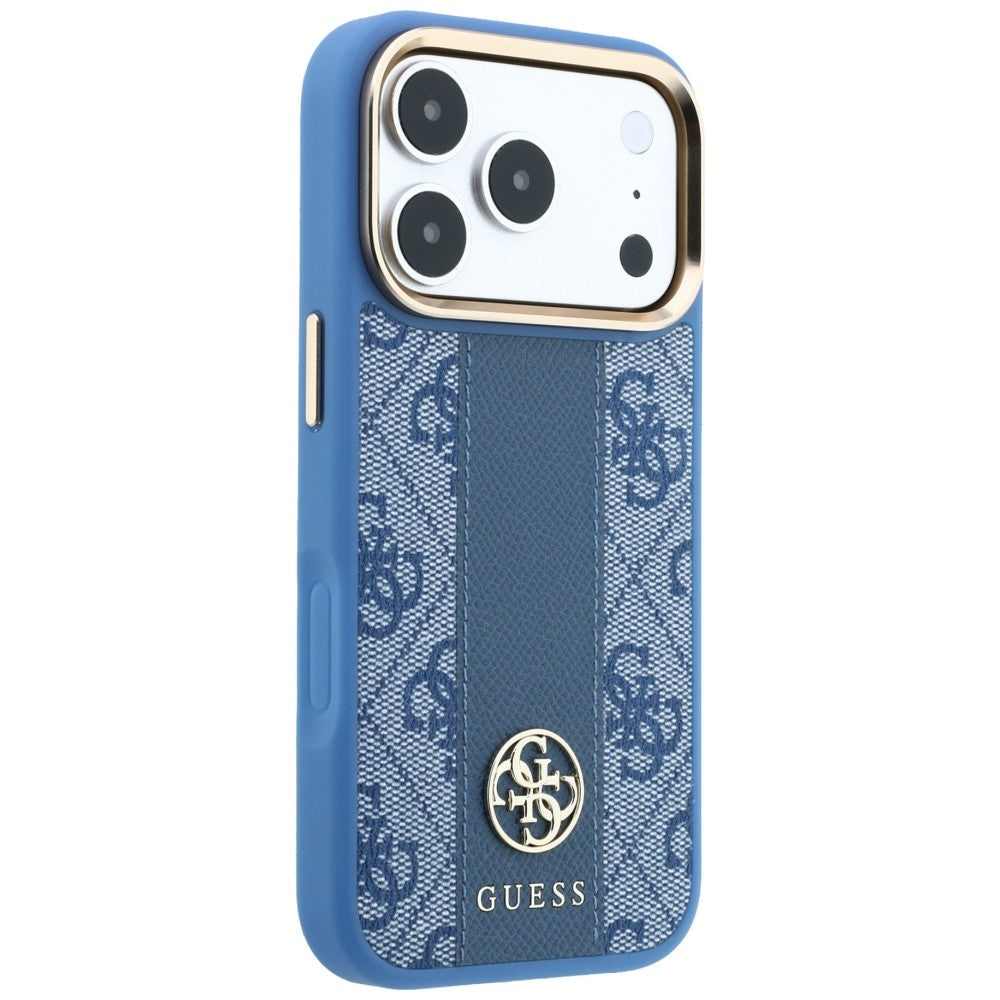 MagSafe futrola za Apple iPhone 18 Pro Max / 17 Pro Max, Guess, 4G Stripe Round Classic Logo, Plava