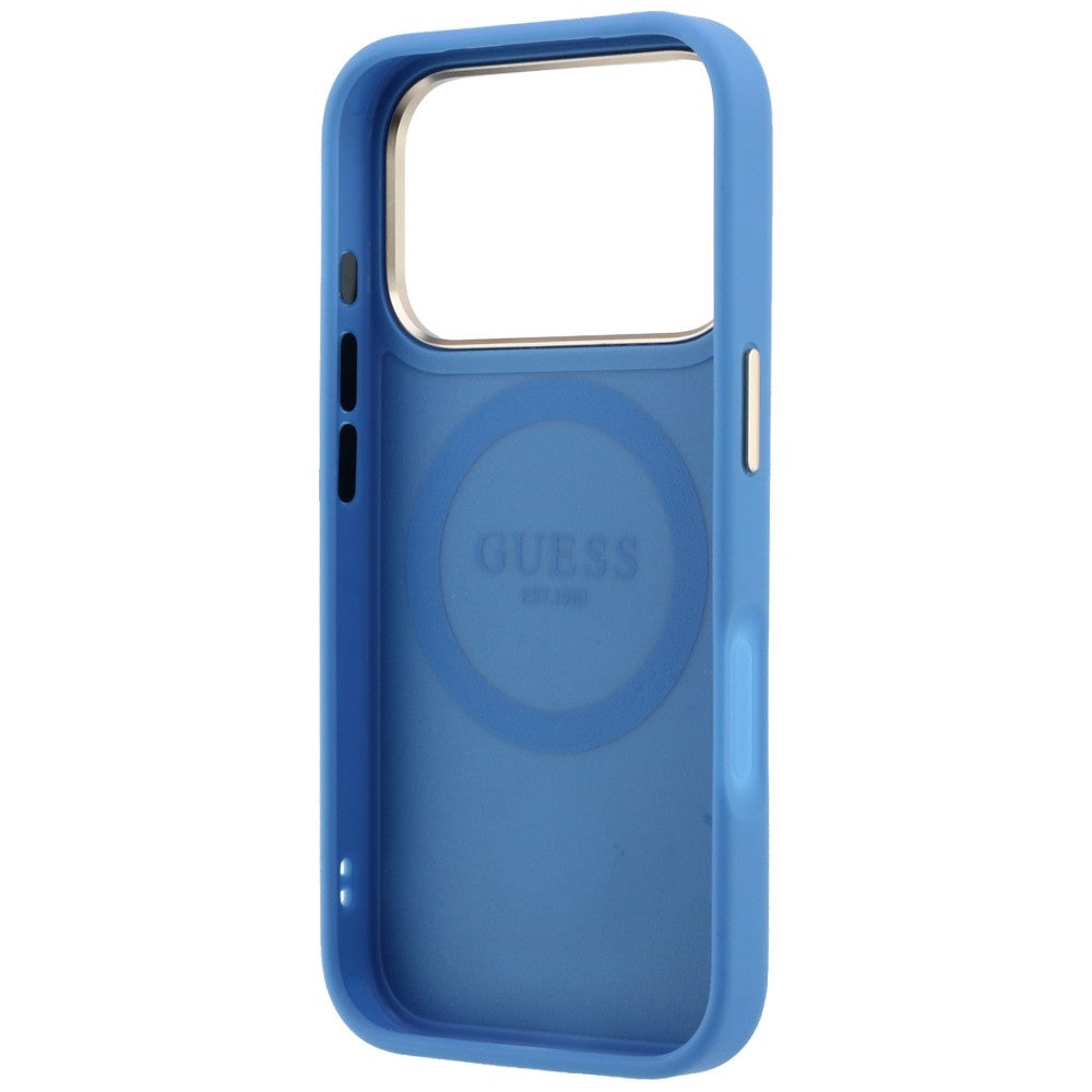 MagSafe futrola za Apple iPhone 18 Pro Max / 17 Pro Max, Guess, 4G Stripe Round Classic Logo, Plava