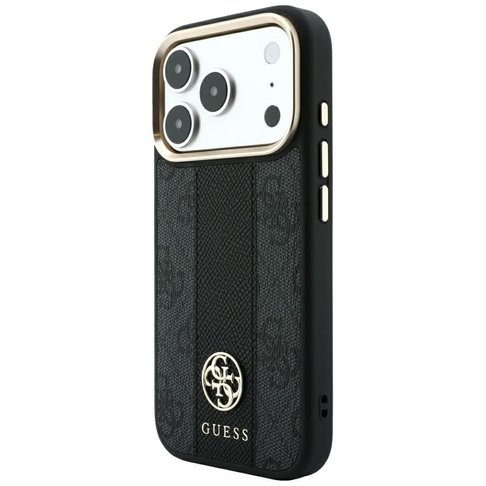 MagSafe maska za Apple iPhone 18 Pro Max / 17 Pro Max, Guess, 4G Stripe Round Classic Logo, Crna