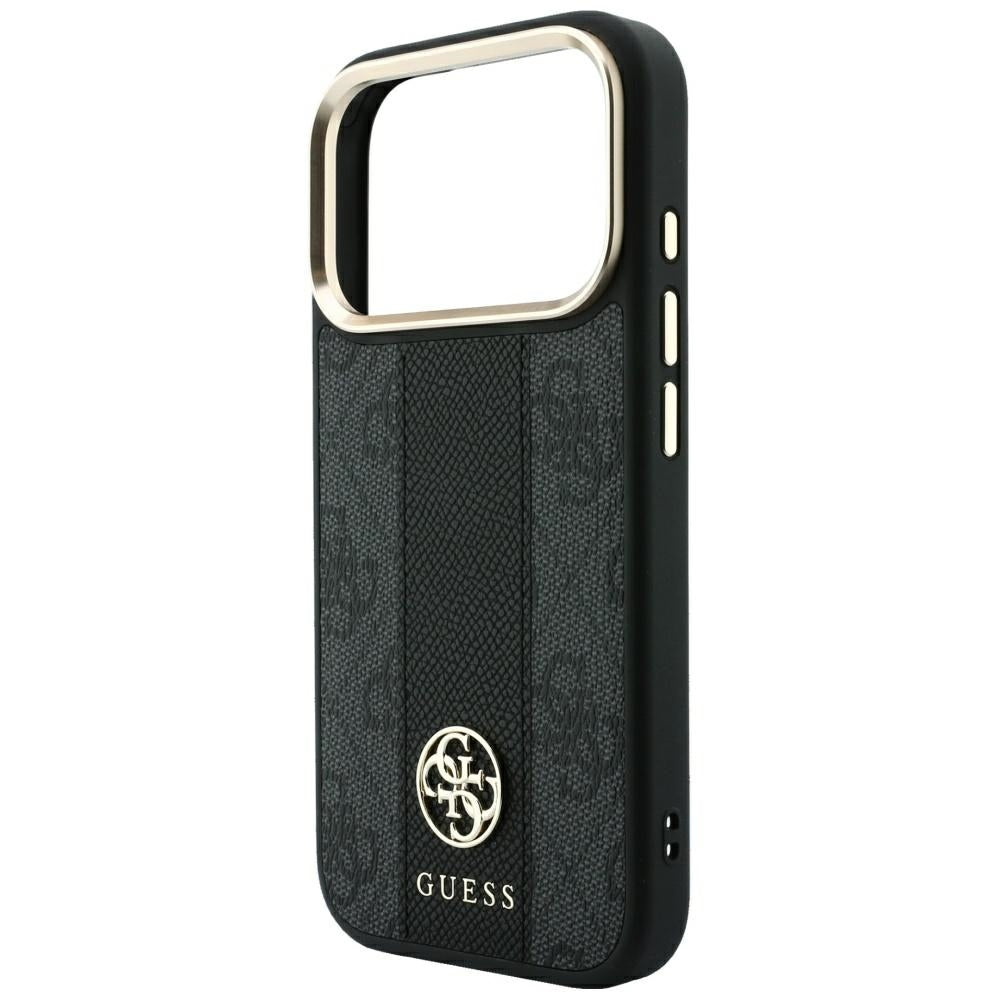 MagSafe maska za Apple iPhone 18 Pro Max / 17 Pro Max, Guess, 4G Stripe Round Classic Logo, Crna