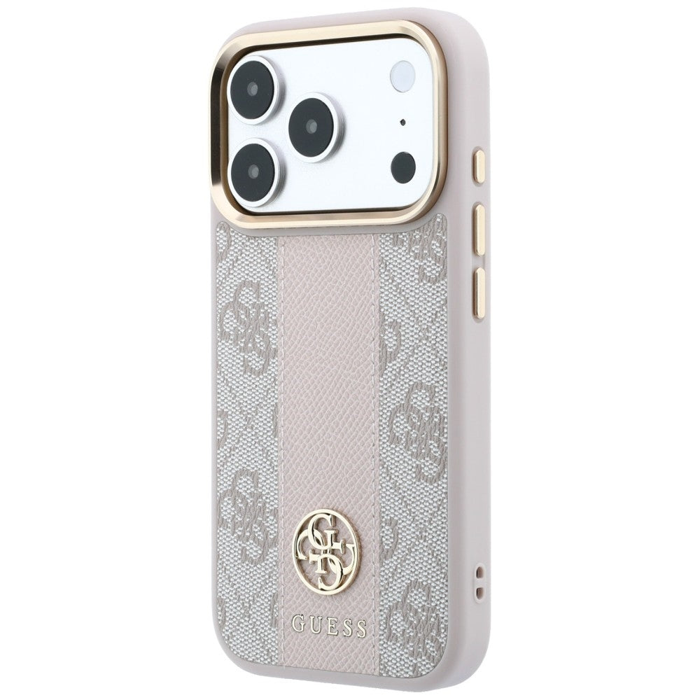 MagSafe futrola za Apple iPhone 18 Pro Max / 17 Pro Max, Guess, 4G Stripe Round Classic Logo, Roza