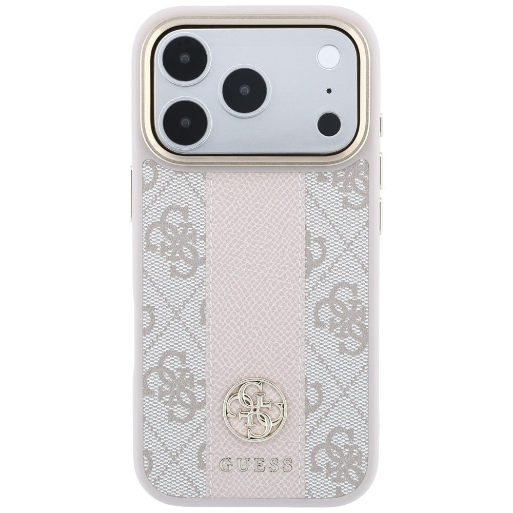 MagSafe futrola za Apple iPhone 18 Pro Max / 17 Pro Max, Guess, 4G Stripe Round Classic Logo, Roza