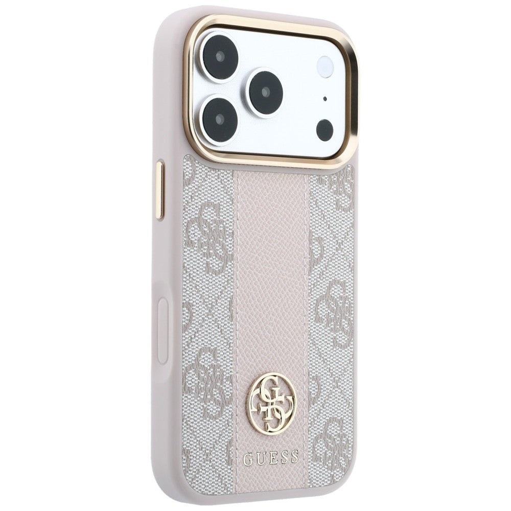 MagSafe futrola za Apple iPhone 18 Pro Max / 17 Pro Max, Guess, 4G Stripe Round Classic Logo, Roza