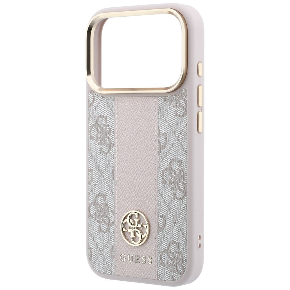 MagSafe futrola za Apple iPhone 18 Pro Max / 17 Pro Max, Guess, 4G Stripe Round Classic Logo, Roza