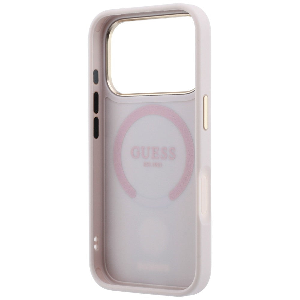 MagSafe futrola za Apple iPhone 18 Pro Max / 17 Pro Max, Guess, 4G Stripe Round Classic Logo, Roza