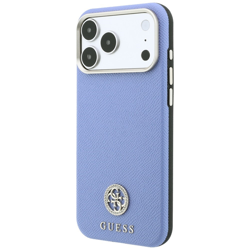 MagSafe maska za Apple iPhone 18 Pro Max / 17 Pro Max, Guess, Grained Round Strass Logo, Plava