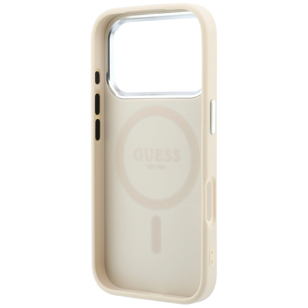 MagSafe maskica za Apple iPhone 18 Pro Max / 17 Pro Max, Guess, Grained Triangle Logo, Bež