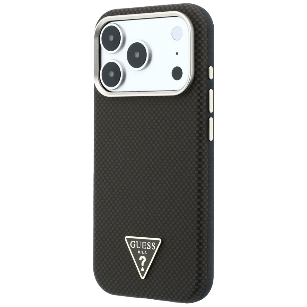MagSafe futrola za Apple iPhone 18 Pro Max / 17 Pro Max, Guess, Kevlar Triangle Logo, Smeđa
