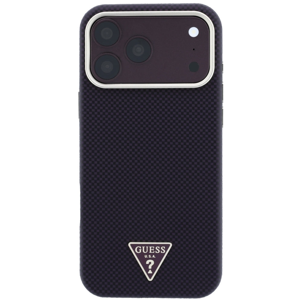 MagSafe maskica za Apple iPhone 18 Pro Max / 17 Pro Max, Guess, Kevlar Triangle Logo, Bordo