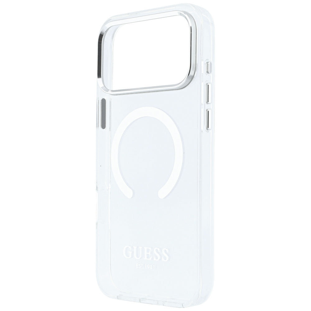 MagSafe futrola za Apple iPhone 18 Pro Max / 17 Pro Max, Guess, Metal Outline, Srebrna