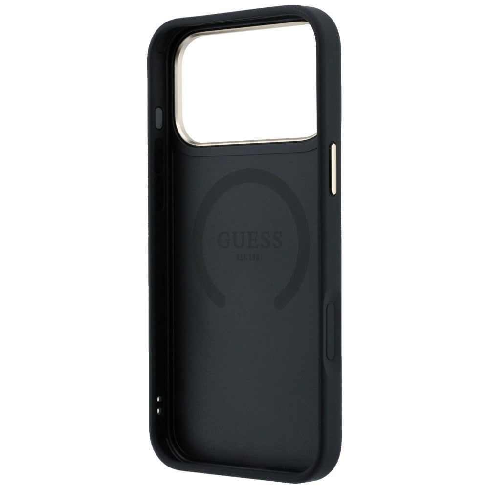 MagSafe futrola za Apple iPhone 18 Pro Max / 17 Pro Max, Guess, Peony 4G Small Logo, Crna