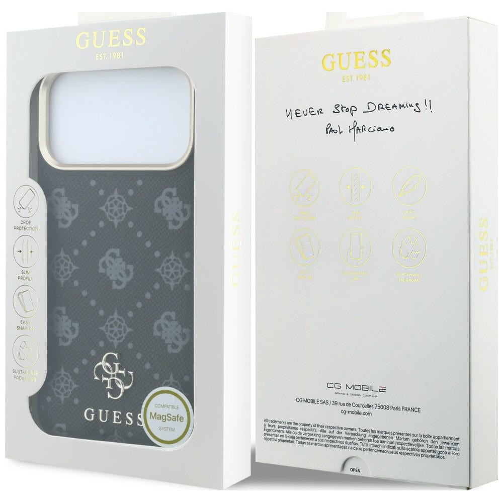 MagSafe futrola za Apple iPhone 18 Pro Max / 17 Pro Max, Guess, Peony 4G Small Logo, Crna