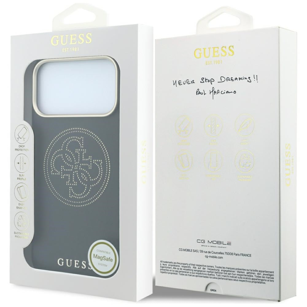 MagSafe futrola za Apple iPhone 18 Pro Max / 17 Pro Max, Guess, Perforated 4G, Crna