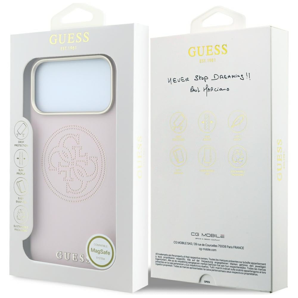 MagSafe futrola za Apple iPhone 18 Pro Max / 17 Pro Max, Guess, Perforated 4G, Roza