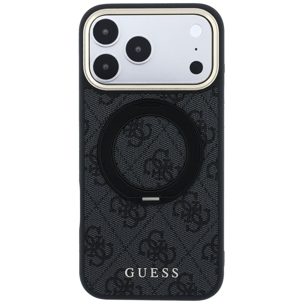 MagSafe futrola za Apple iPhone 18 Pro Max / 17 Pro Max, Guess, Ring Stand Classic Logo, Crna