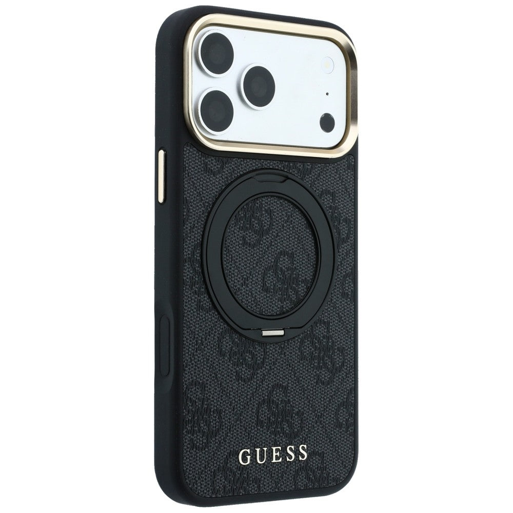 MagSafe futrola za Apple iPhone 18 Pro Max / 17 Pro Max, Guess, Ring Stand Classic Logo, Crna