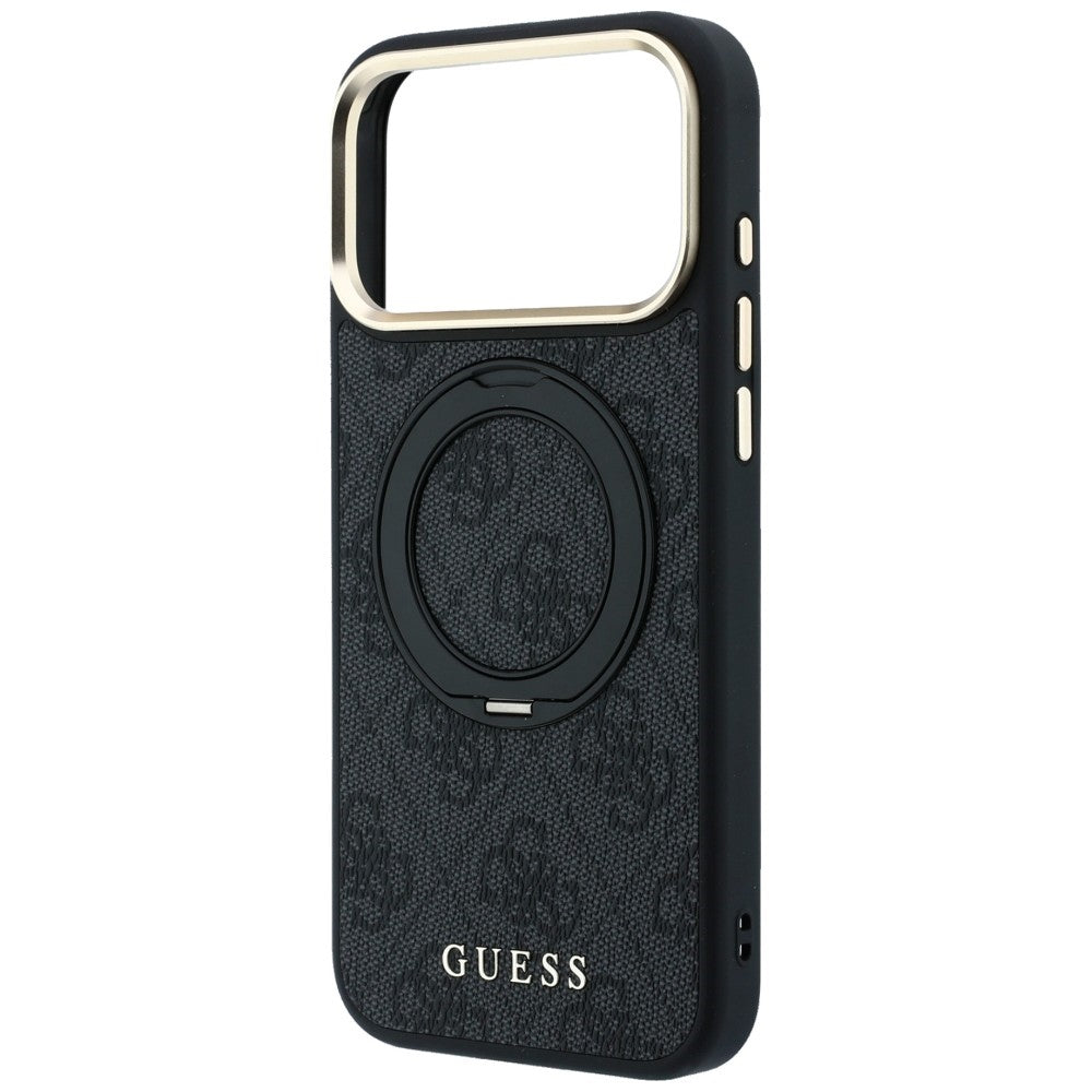 MagSafe futrola za Apple iPhone 18 Pro Max / 17 Pro Max, Guess, Ring Stand Classic Logo, Crna