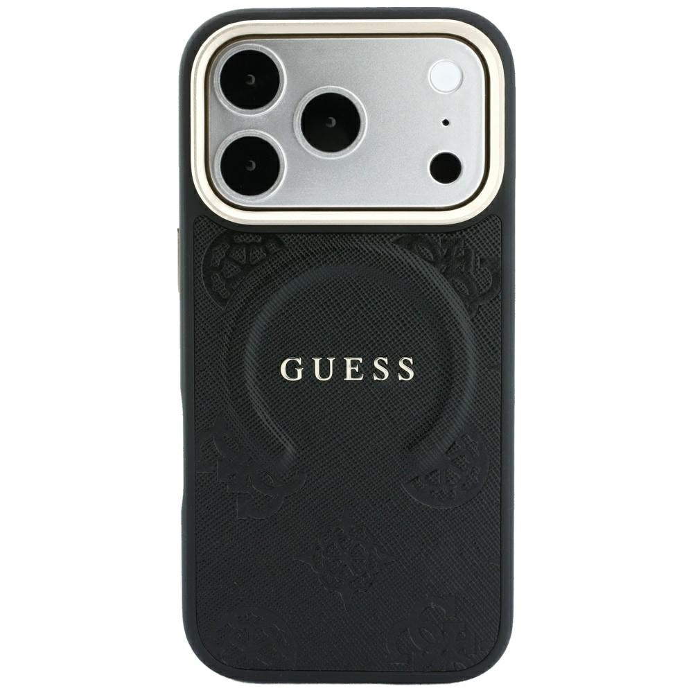 MagSafe maska za Apple iPhone 18 Pro Max / 17 Pro Max, Guess, Saffiano Peony Ring, Crna