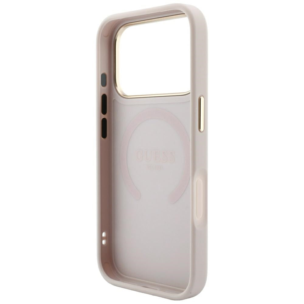 MagSafe futrola za Apple iPhone 18 Pro Max / 17 Pro Max, Guess, Saffiano Peony Ring, Roza