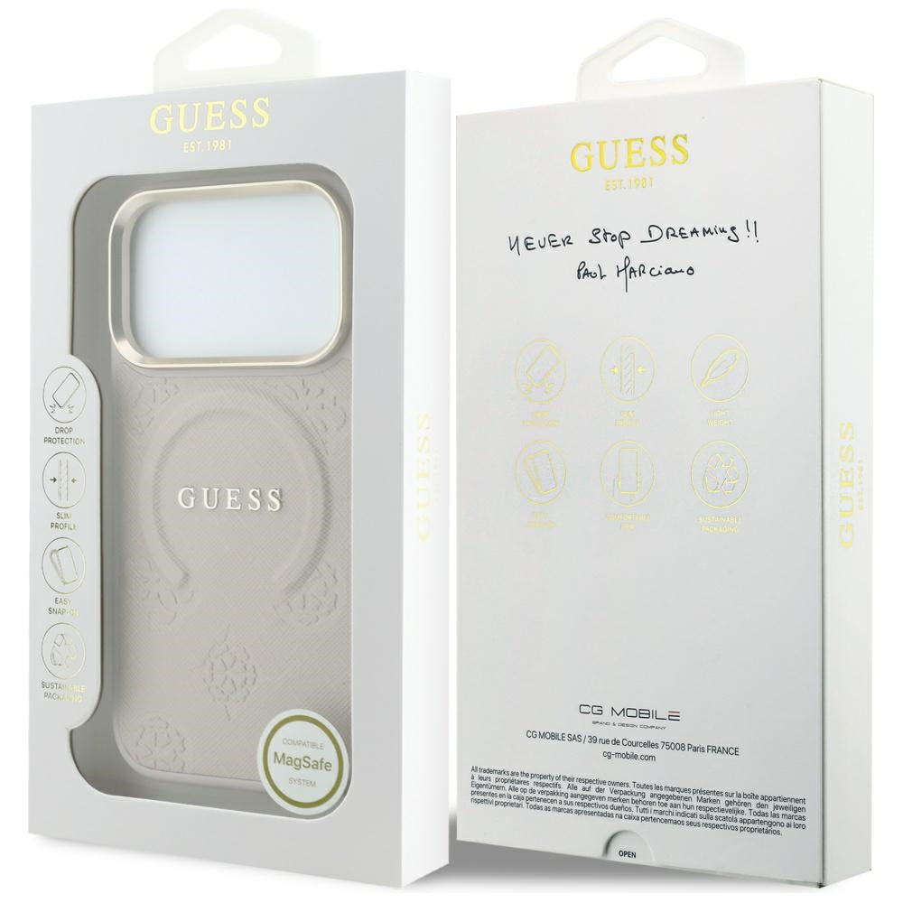 MagSafe futrola za Apple iPhone 18 Pro Max / 17 Pro Max, Guess, Saffiano Peony Ring, Roza