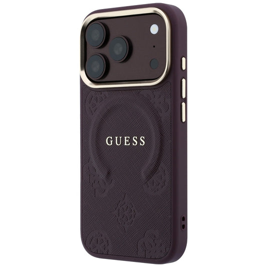 MagSafe maska za Apple iPhone 18 Pro Max / 17 Pro Max, Guess, Saffiano Peony Ring, Bordo