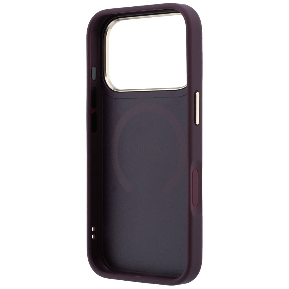 MagSafe maska za Apple iPhone 18 Pro Max / 17 Pro Max, Guess, Saffiano Peony Ring, Bordo