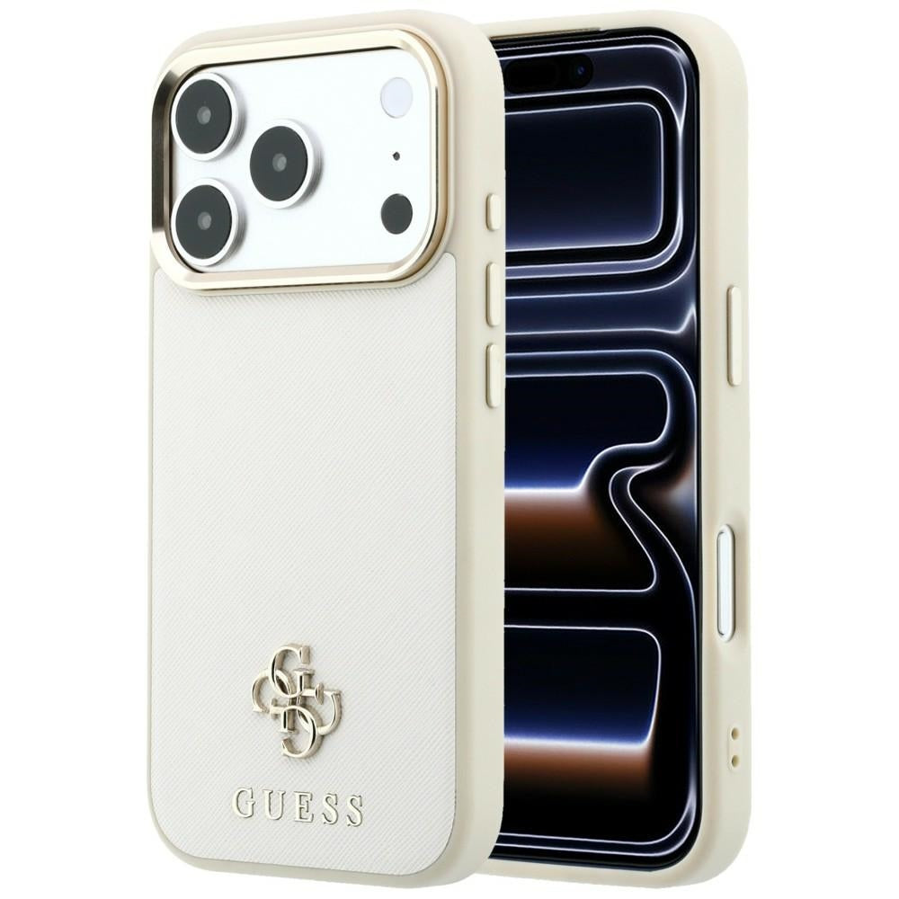 MagSafe futrola za Apple iPhone 18 Pro Max / 17 Pro Max, Guess, Saffiano Small 4G Classic, Bež