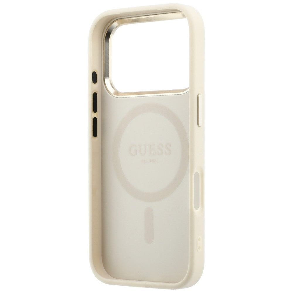 MagSafe futrola za Apple iPhone 18 Pro Max / 17 Pro Max, Guess, Saffiano Small 4G Classic, Bež