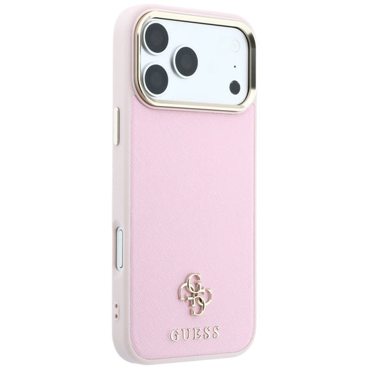 MagSafe maska za Apple iPhone 18 Pro Max / 17 Pro Max, Guess, Saffiano Small 4G Classic, Roza