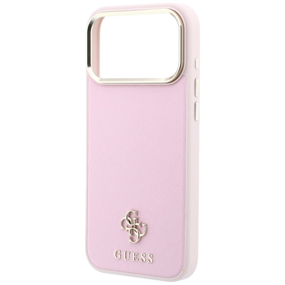 MagSafe maska za Apple iPhone 18 Pro Max / 17 Pro Max, Guess, Saffiano Small 4G Classic, Roza