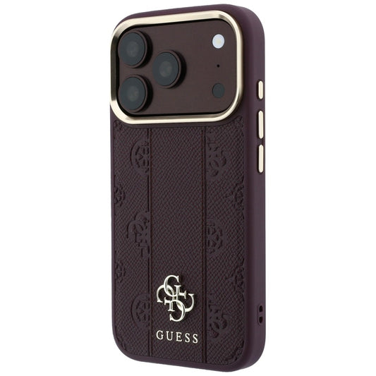 MagSafe maska za Apple iPhone 18 Pro Max / 17 Pro Max, Guess, Stripe Peony 4G, Bordo