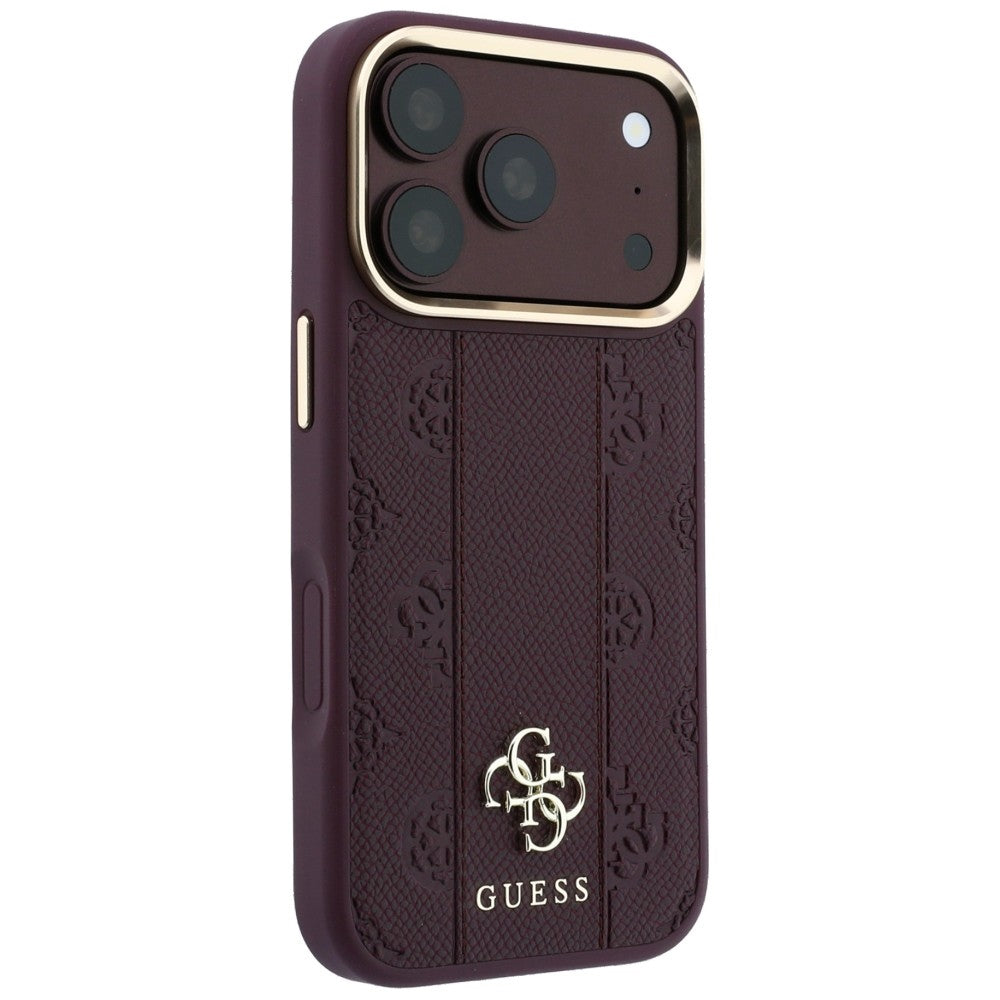 MagSafe maska za Apple iPhone 18 Pro Max / 17 Pro Max, Guess, Stripe Peony 4G, Bordo