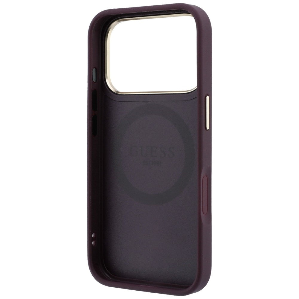 MagSafe maska za Apple iPhone 18 Pro Max / 17 Pro Max, Guess, Stripe Peony 4G, Bordo
