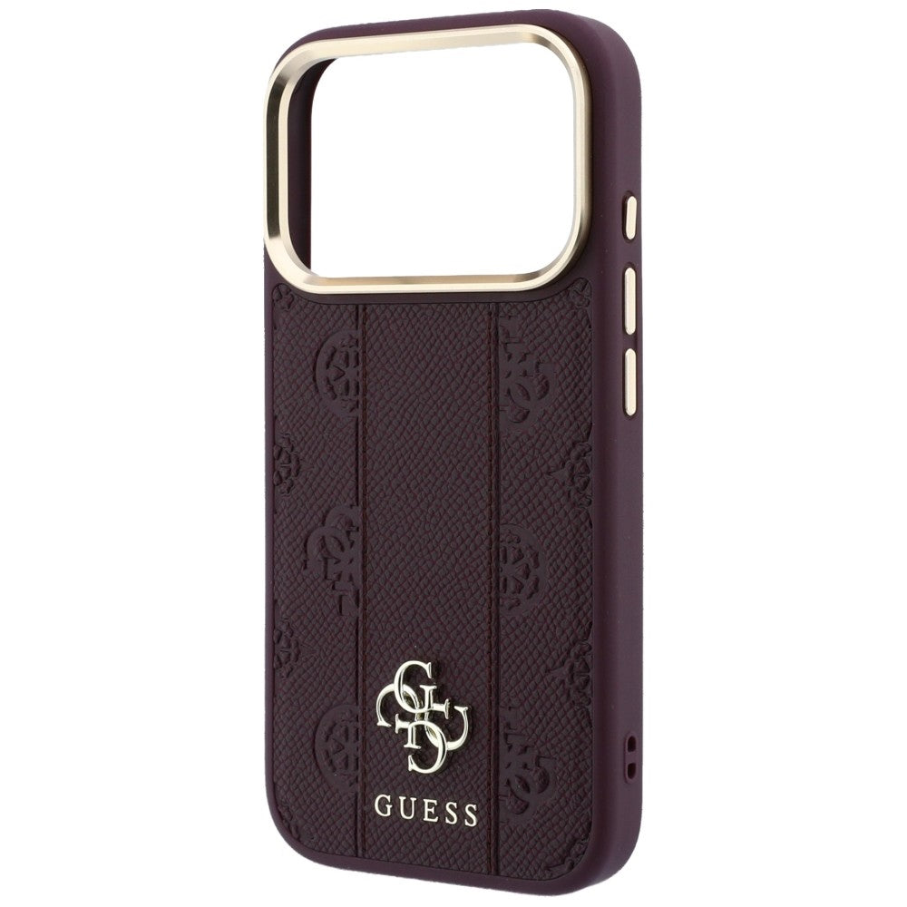 MagSafe maska za Apple iPhone 18 Pro Max / 17 Pro Max, Guess, Stripe Peony 4G, Bordo