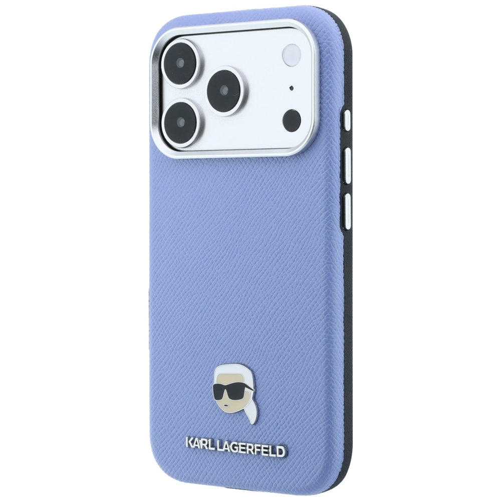 MagSafe futrola za Apple iPhone 18 Pro Max / 17 Pro Max, Karl Lagerfeld, Grained Karl Head's Metal, Plava