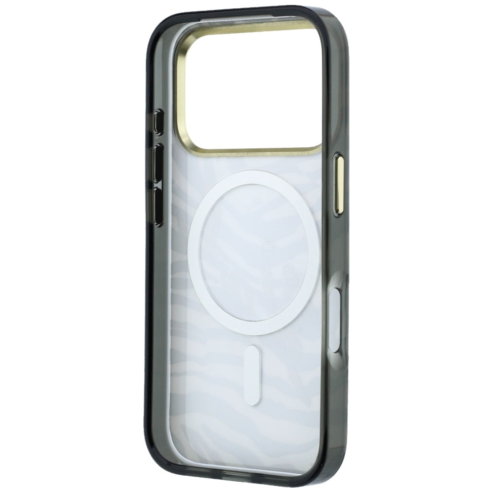 MagSafe maska za Apple iPhone 18 Pro Max / 17 Pro Max, Karl Lagerfeld, HC IML Signature Zebra Glitter Gold, Crna