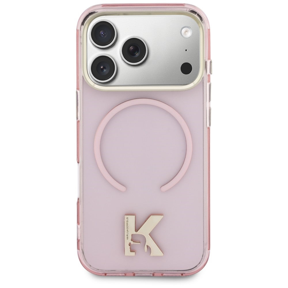 MagSafe maska za Apple iPhone 18 Pro Max / 17 Pro Max, Karl Lagerfeld, IML Karl Head Logo, ružičasta