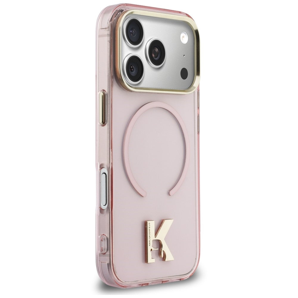 MagSafe maska za Apple iPhone 18 Pro Max / 17 Pro Max, Karl Lagerfeld, IML Karl Head Logo, ružičasta
