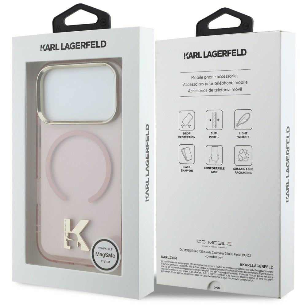 MagSafe maska za Apple iPhone 18 Pro Max / 17 Pro Max, Karl Lagerfeld, IML Karl Head Logo, ružičasta