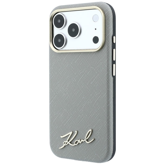 MagSafe futrola za Apple iPhone 18 Pro Max / 17 Pro Max, Karl Lagerfeld, Saffiano Small Script Metal Logo, Bež